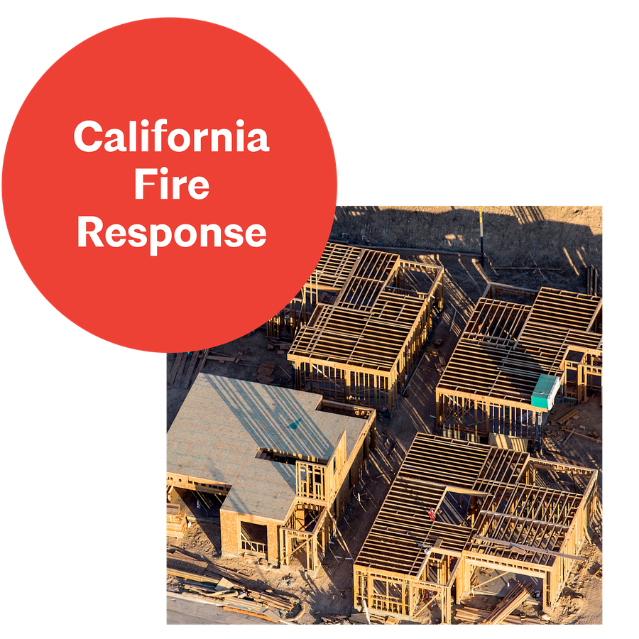 Construction site showing rebuilding efforts